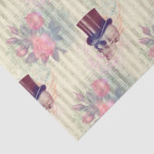 Papier Mousseline Crânes à vapeur et découpage Rose (Détail)