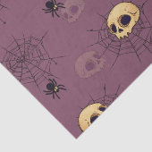 Papier Mousseline Crânes araignées toiles pourpres Halloween (Détail)