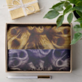 Papier Mousseline Crânes Éffrayantes Pop Art noir violet Abstrait (Cadeau)