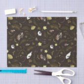 Papier Mousseline Crânes et champignons sur arrière - plan brun fonc (Artisanat)