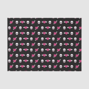 Papier Mousseline Crânes et coeurs