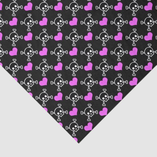 Papier Mousseline Crânes et coeurs (Détail)