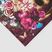 Papier Mousseline Crânes et fleurs (Détail)