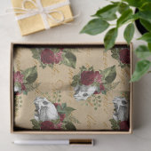 Papier Mousseline Crânes et fleurs frais de steampunk (Cadeau)