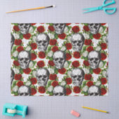 Papier Mousseline Crânes et Roses (Artisanat)