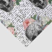Papier Mousseline Crânes et roses roses (Détail)