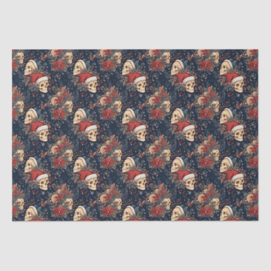 Papier Mousseline Crânes gothiques à Noël (Recto)