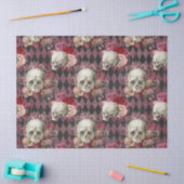 Papier Mousseline Crânes Roses et violet rose À damiers découpage (Artisanat)