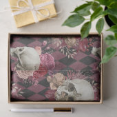 Papier Mousseline Crânes Roses et violet rose À damiers découpage (Cadeau)