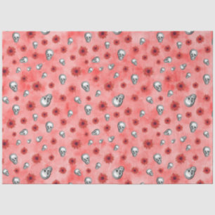 Papier Mousseline Crânes rouges et série tournesol Design 6