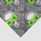 Papier Mousseline Crânes verts et série de tournesols Design 5 (Détail)