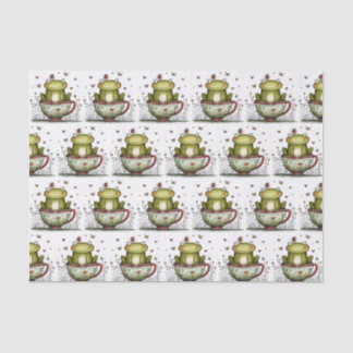 Papier Mousseline Crapaud Mignon Tasse à Thé Fleur Sauvage Oiseau Ro