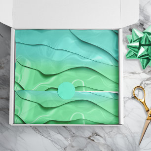 Papier Mousseline Cravate à couche Abstraite teinture Aqua Green Cra