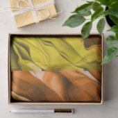 Papier Mousseline Cravate Abstraite couche teintée Orange Jaune (Cadeau)