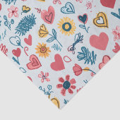 Papier Mousseline Crayon Coeurs et fleurs (Détail)