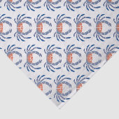 Papier Mousseline Crayon Maryland Crabe bleu en bleu et corail (Détail)