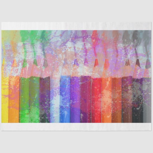 Papier Mousseline Crayons couleur Art fin 20x30 Découpage (Recto)