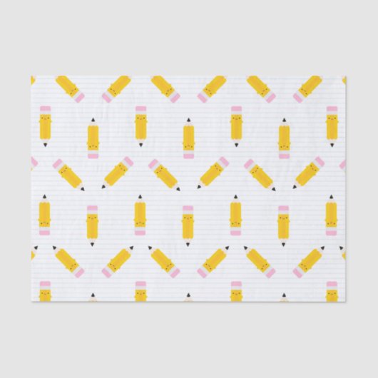 Papier Mousseline Crayons heureux de Kawaii (Recto)