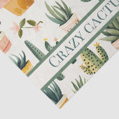 Papier Mousseline "Crazy cactus lady ! texte sur un dessin de cactus (Détail)