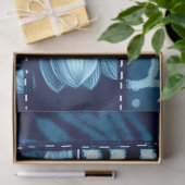 Papier Mousseline Crazy Quilt Blue Floral Motif Découpage (Cadeau)