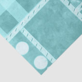 Papier Mousseline Crazy Quilt Teal Gingham Personalized Decoupage (Détail)