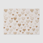Papier Mousseline Cream & Brown Hearts Valentine's Day (Recto)