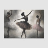 Papier Mousseline Cream Brown rose Ballerinas Abstrait Découpage (Recto)