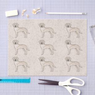 Papier Mousseline Cream Labrador Retriever Lab Chien Motif d'impress