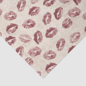 Papier Mousseline Cream Red Lips Kisses Romantic Valentine's Day (Détail)
