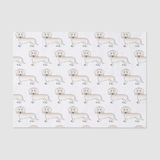 Papier Mousseline Cream Smooth Coat Dachshund Cartoon Motif (Recto)