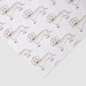 Papier Mousseline Cream Smooth Coat Dachshund Cartoon Motif (Détail)