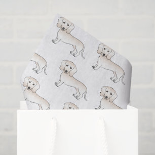 Papier Mousseline Cream Smooth Coat Dachshund Cartoon Motif