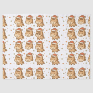 Papier Mousseline Create a cute horse wearing a tiny Christmas hat