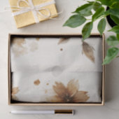Papier Mousseline Création florale marron et gris (Cadeau)