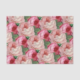 Papier Mousseline Création florale rose rose design vintage