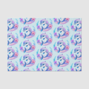 Papier Mousseline Créature Mer Dauphin Cute