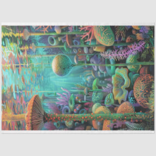 Papier Mousseline Créatures de la mer Couleurs arc-en-ciel Découpage
