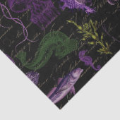 Papier Mousseline Créatures de mer violette et verte sur la page de  (Détail)