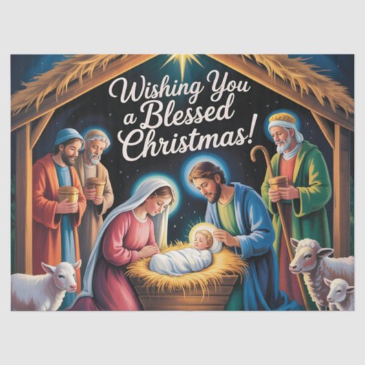 Papier Mousseline Crèche de Noël (Recto)