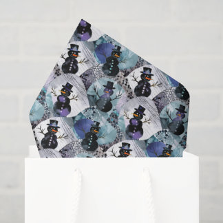 Papier Mousseline Créez Vos Propres Bonhommes de Neige Noirs