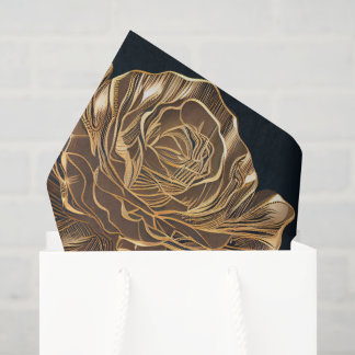 Papier Mousseline Créez Votre Propre Fleur Noir Or Personnalisée