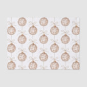 Papier Mousseline Crème Beige Arrondi Ornements Noël (Recto)