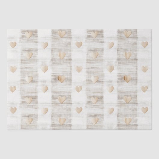 Papier Mousseline Crème Blanche Beige Cœur Bohème Enterrement de Vi (Recto)