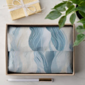 Papier Mousseline Crème Bleue Mer Sable Océan Vagues (Cadeau)