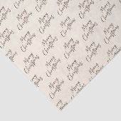 Papier Mousseline Crème Brown Élégant Script Joyeux Noël (Détail)