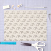 Papier Mousseline Crème Brown Élégant Script Joyeux Noël (Artisanat)