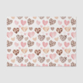 Papier Mousseline Crème Brown rose Leopard Coeurs animaux Anniversai (Recto)