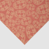 Papier Mousseline Crème de boucliers tribaux égyptiens rouillés Roug (Détail)