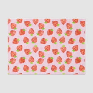 Papier Mousseline Crème de fraise Motif un peu rouge rose