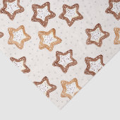 Papier Mousseline Crème Étoiles Blanches Noël (Détail)